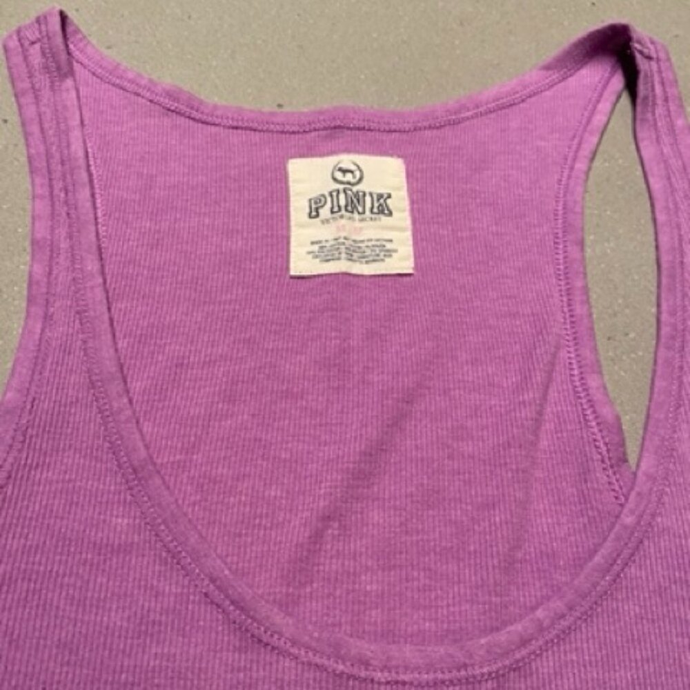 Purple ribbed tank top